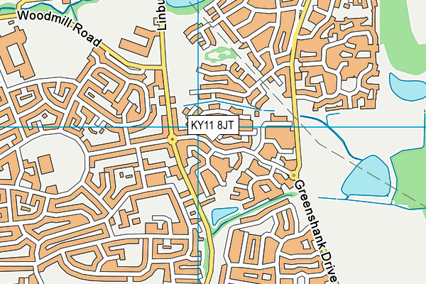 KY11 8JT map - OS VectorMap District (Ordnance Survey)