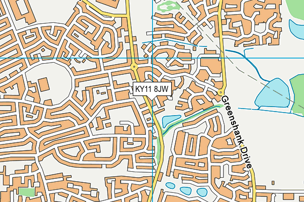 KY11 8JW map - OS VectorMap District (Ordnance Survey)