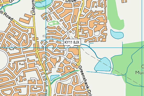 KY11 8JX map - OS VectorMap District (Ordnance Survey)