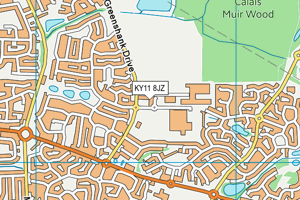 KY11 8JZ map - OS VectorMap District (Ordnance Survey)