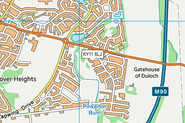 KY11 8LJ map - OS VectorMap District (Ordnance Survey)