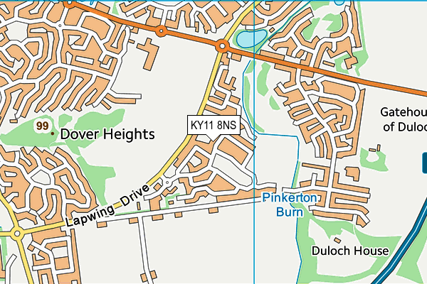 KY11 8NS map - OS VectorMap District (Ordnance Survey)