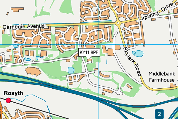 KY11 8PF map - OS VectorMap District (Ordnance Survey)