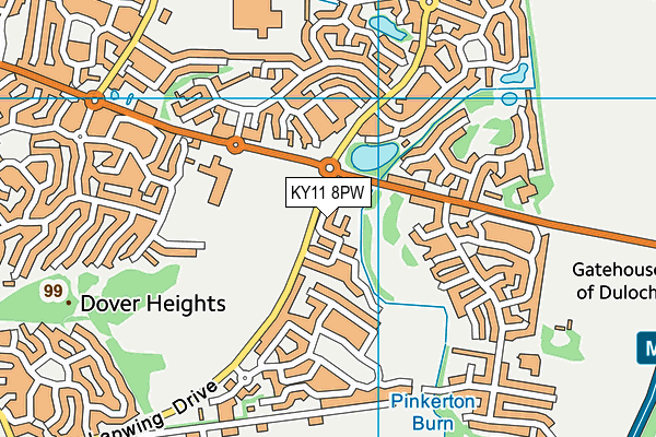 KY11 8PW map - OS VectorMap District (Ordnance Survey)