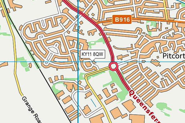 KY11 8QW map - OS VectorMap District (Ordnance Survey)