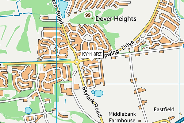 KY11 8RZ map - OS VectorMap District (Ordnance Survey)