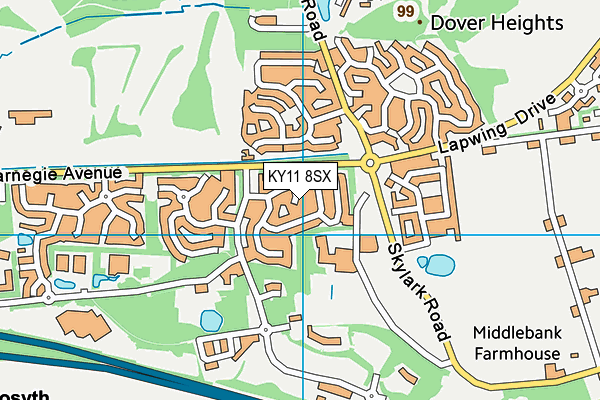 KY11 8SX map - OS VectorMap District (Ordnance Survey)