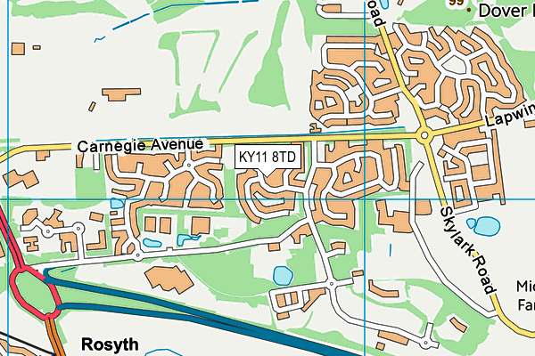 KY11 8TD map - OS VectorMap District (Ordnance Survey)