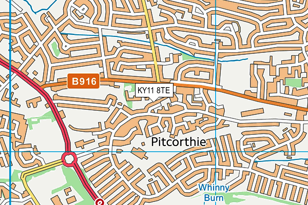 KY11 8TE map - OS VectorMap District (Ordnance Survey)