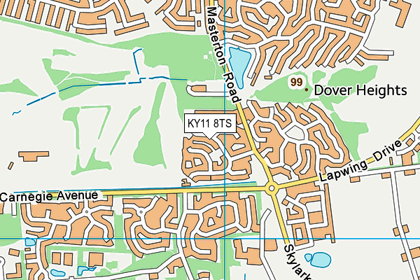 KY11 8TS map - OS VectorMap District (Ordnance Survey)