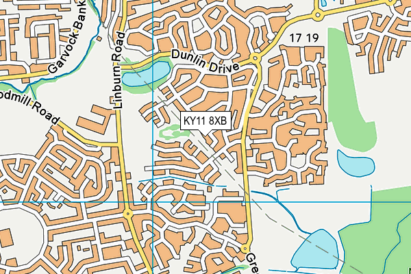 KY11 8XB map - OS VectorMap District (Ordnance Survey)