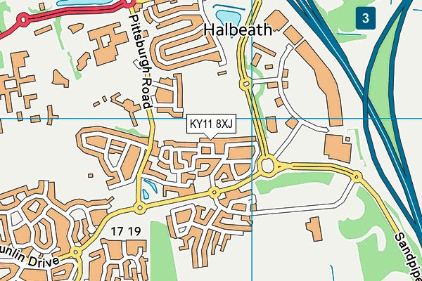 KY11 8XJ map - OS VectorMap District (Ordnance Survey)