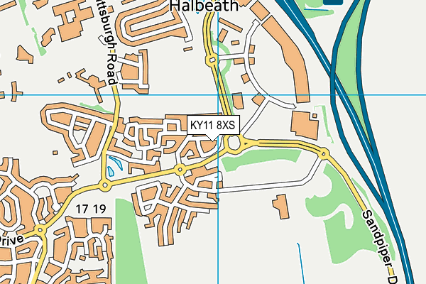 KY11 8XS map - OS VectorMap District (Ordnance Survey)