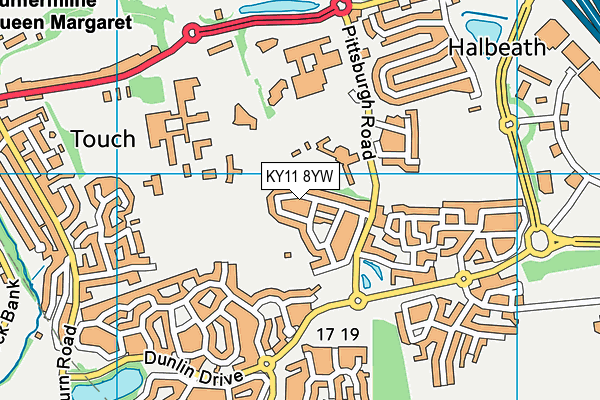 KY11 8YW map - OS VectorMap District (Ordnance Survey)