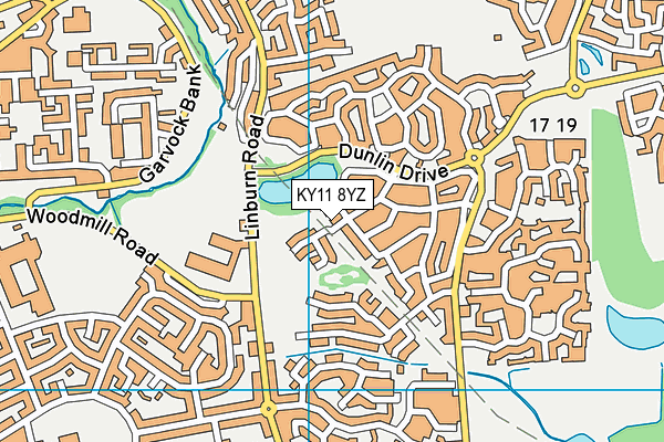 KY11 8YZ map - OS VectorMap District (Ordnance Survey)