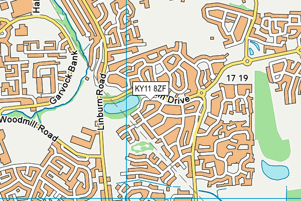 KY11 8ZF map - OS VectorMap District (Ordnance Survey)
