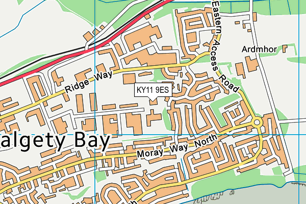 KY11 9ES map - OS VectorMap District (Ordnance Survey)