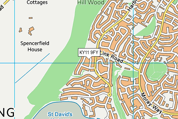 KY11 9FY map - OS VectorMap District (Ordnance Survey)