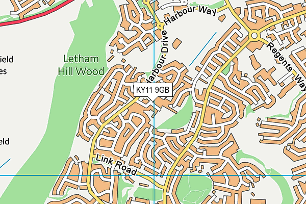 KY11 9GB map - OS VectorMap District (Ordnance Survey)