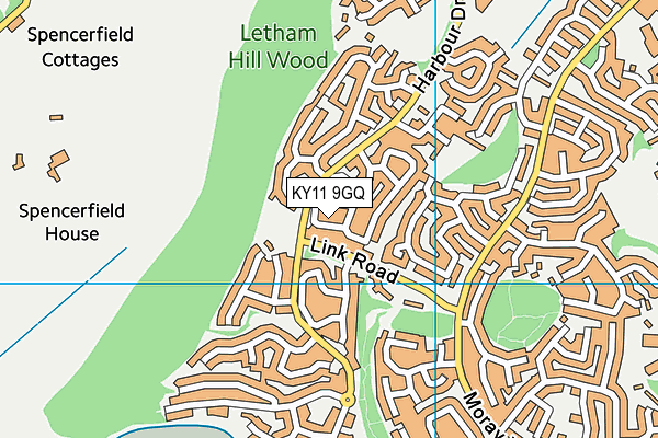 KY11 9GQ map - OS VectorMap District (Ordnance Survey)