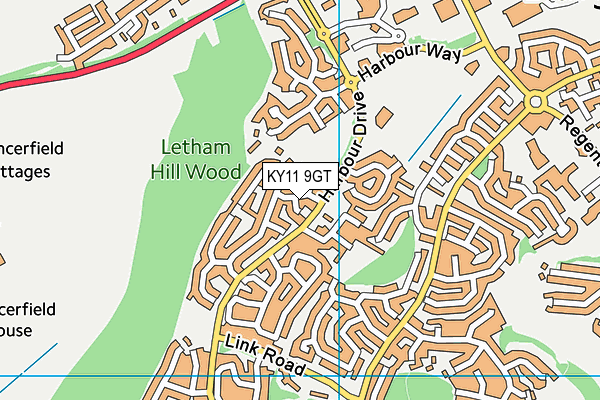 KY11 9GT map - OS VectorMap District (Ordnance Survey)