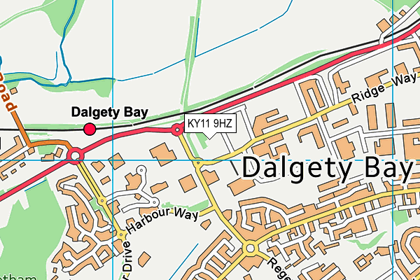 KY11 9HZ map - OS VectorMap District (Ordnance Survey)