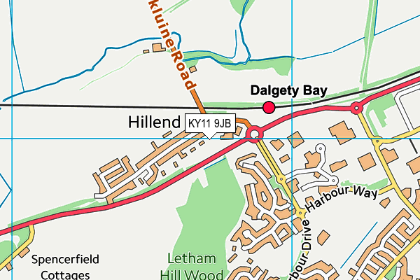 KY11 9JB map - OS VectorMap District (Ordnance Survey)