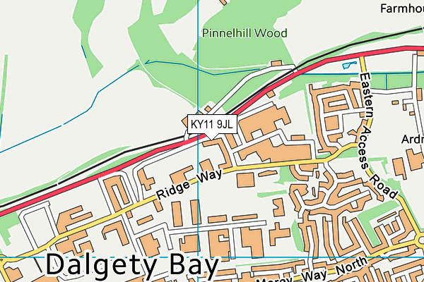KY11 9JL map - OS VectorMap District (Ordnance Survey)