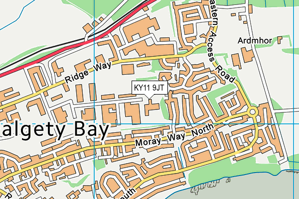 KY11 9JT map - OS VectorMap District (Ordnance Survey)