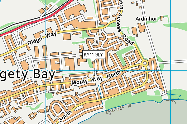 KY11 9LY map - OS VectorMap District (Ordnance Survey)