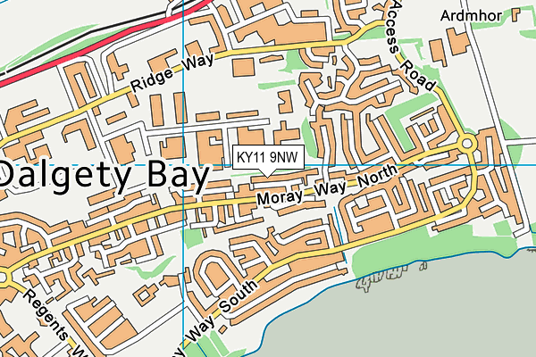 KY11 9NW map - OS VectorMap District (Ordnance Survey)