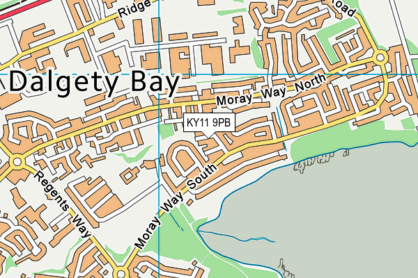 KY11 9PB map - OS VectorMap District (Ordnance Survey)