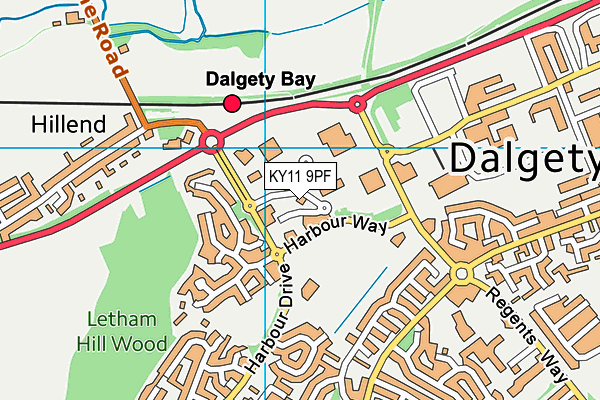 KY11 9PF map - OS VectorMap District (Ordnance Survey)