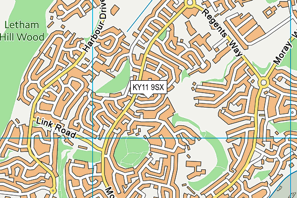 KY11 9SX map - OS VectorMap District (Ordnance Survey)
