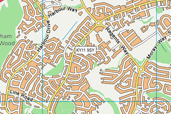 KY11 9SY map - OS VectorMap District (Ordnance Survey)