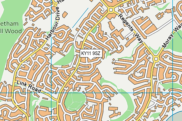 KY11 9SZ map - OS VectorMap District (Ordnance Survey)