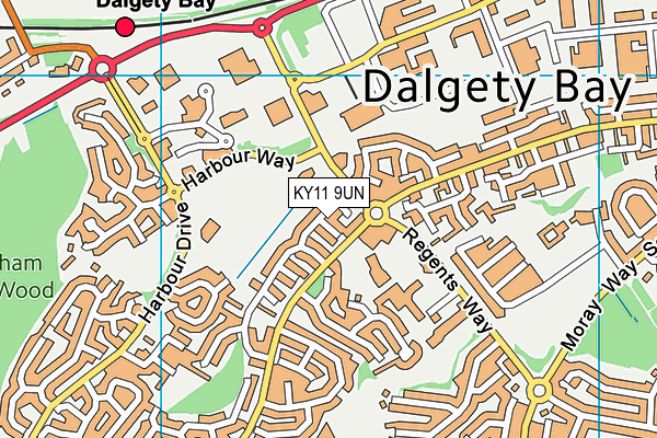 KY11 9UN map - OS VectorMap District (Ordnance Survey)