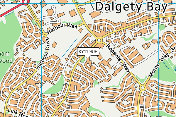 KY11 9UP map - OS VectorMap District (Ordnance Survey)