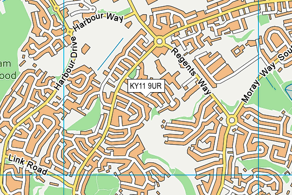 KY11 9UR map - OS VectorMap District (Ordnance Survey)