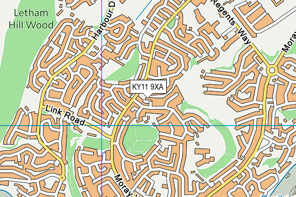 KY11 9XA map - OS VectorMap District (Ordnance Survey)