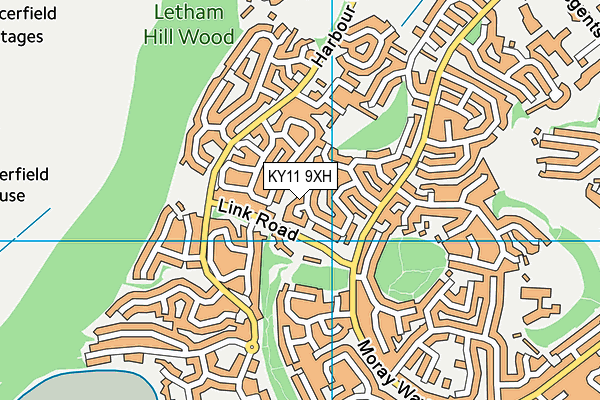 KY11 9XH map - OS VectorMap District (Ordnance Survey)