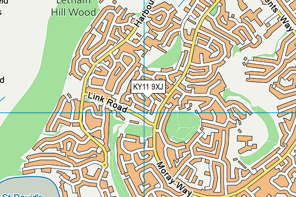 KY11 9XJ map - OS VectorMap District (Ordnance Survey)