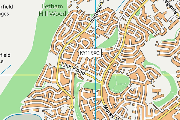 KY11 9XQ map - OS VectorMap District (Ordnance Survey)