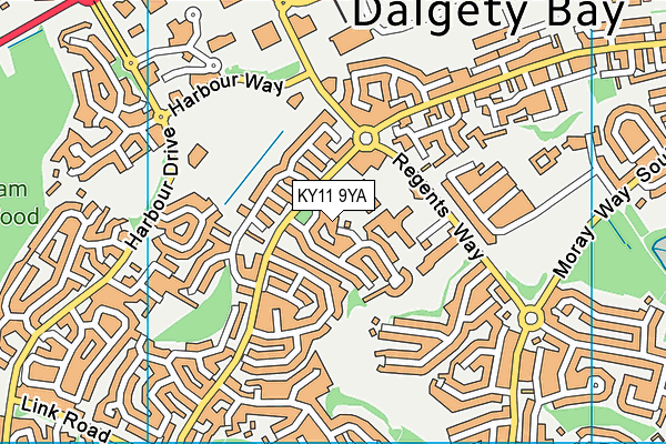 KY11 9YA map - OS VectorMap District (Ordnance Survey)