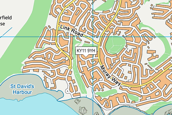 KY11 9YH map - OS VectorMap District (Ordnance Survey)