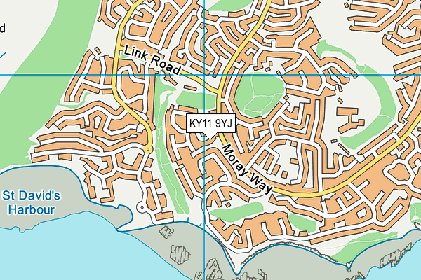 KY11 9YJ map - OS VectorMap District (Ordnance Survey)