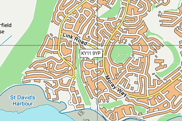 KY11 9YP map - OS VectorMap District (Ordnance Survey)