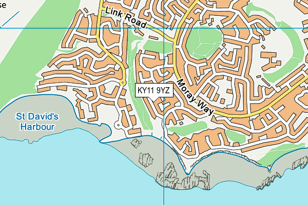 KY11 9YZ map - OS VectorMap District (Ordnance Survey)