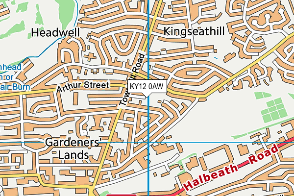 KY12 0AW map - OS VectorMap District (Ordnance Survey)