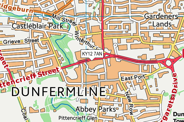 KY12 7AN map - OS VectorMap District (Ordnance Survey)